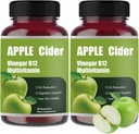 Apple Cider Vinegar B12 Multivitamine Gummies, Biologische Apple Cider Vinegar Gummies, 60 Gummies Ondersteuning Normale Energieniveaus & Gut Health ondersteunt spijsvertering Branden (2)