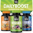 DailyBoost - 42 Different Whole Food Fruits and Veggies Supplement met bessen voor natuurlijke energie Boost - Balance van 100% Fruit en groenten Capsules uit de natuur - Made in The USA