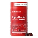 HumanN SuperBeets Heart Gummies - Beet Gummy met energiesteun, Grape Seed Extract & Beetwortel poeder, Suikervrij - Granaatappel Berry smaak, 60 Tel.