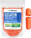 XPRS Nutra Maat 3 Lege capsules - 100 Telle Lege Gelatine Capsules - Pillen DIY Capsule vullen - Pure Bovine Pill Gel Caps Vulbaar voor Do-It-Yourself Vitaminen en Supplementen (Orange)