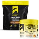 Stijgen 100% Wei Proteïnepoeder, Chocolade Pindakaas 4 lb & Hydration + Energie Elektrolyten, Orange Mango 40 Servers