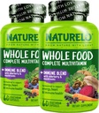 NATURELO Whole Food Multivitamine + Immune Blend met Vlierbes & Paddenstoelen - Complete Multivitamine met Extra Immune Ondersteuning - C, D3, Zink, Vlierbes, Reishi, Shitake, 60 Vegan Capsules (verpakking van 2)