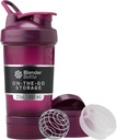 BlenderButtle Shaker Bottle met pil Organizer en opslag voor eiwitpoeder, Classic V2 ProStak System, 22-Ounce, Plum