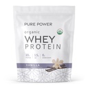 Dr. Mercola Pure Power Biologische Wei Proteïne - 20 g Proteïne - Ondersteunt Spiergroei en Energie - Grass-Fed Wei Concentraat - 15 porties (20,60 oz) - Vanille