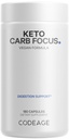 Codeage Keto Carb, witte nierbean, groene thee en kaneel bast supplement, Triple Action Keto Cheat Vegan Pillen, Ketogene, Low Carb Diet Sugar, 3 maanden levering, Non-GMO, Glutenvrije, 180 Capsules