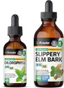 BIO KRAUTER Slipperige Elm Tinctuur 4 Fl. Oz. & Chlorofyl Tinctuur 2 Fl. Oz.