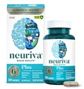 NEURIVA Plus Hersensupplement voor Geheugen, Focus & Concentratie + Cognitieve functie met klinisch geteste Nootropen Fosfatidylserine en Neurofactor, Vitaminen B6 & B12, 30 Telcapsules