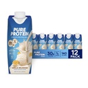 Pure Protein Vanille Proteïne Shake, 30g Complete Proteïne, Vitaminen A, C, D en E plus Zink ter ondersteuning van Immune Health, Klaar om te drinken en Keto-Friendly, 11oz flessen, 12 Pack