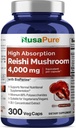 NusaPure Reishi Mushroom Extract 20:1 Extract, 200 mg Equivalent aan 4000mg per capsule 300 Veggie Caps Vegan, Non-GMO, Vegan