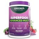 Groenen+ Advanced Multi Wild Berry Superfood Powder, Organic Blend, Vegan, Non-GMO, Soy-Free, Dairy-Free, Gluten-Free, Dieetsupplement met Vitaminen & Mineralen, 9.4 oz