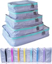 MUMI Packing Cubes 5-Piece Compress Packing Cubes for Travel, Bagage Organizers for Suitcases, Carry-On Bags, Backpacks, and Duffel Bags - Aqua