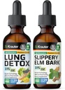 BIO KRAUTER Lung Detox Tinctuur 2 Fl. Oz. & Slippery Elm Tinctuur 2 Fl. Oz.