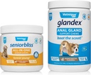 Vetnique Labs Glandex Anal Gland Support Kauwen Pindakaas 120 Ct en Seniorbliss All-in-1 Kauwen 60 Ct Bundle Pindakaas, Hickory Chicken, Probiotica voor honden en katten, Glucosamine, Multivitamine