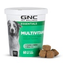 GNC Huisdieren Essentials Honden Multivitamine Zachte Kauwen, Zalmolie Hondensupplement in spek smaak, Immune Booster en huid en jas ondersteuning Kauwbaar met vitamines en mineralen, 60 Tellen