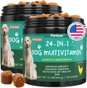 Hondenvitaminen en -supplementen, Senior & Puppy Multivitamine voor honden Ondersteuning met Glucosamine Chondroitin Omega Probiotica - Honden Multivitaminen Kauwbaar voor Hip & Gezamenlijk, Huid, Immune - (Chicken 240 Ct)