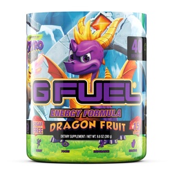 G Fuel Spyro De Dragon Energy Drink Powder, Pre Workout Cafeïne Mix voor Gaming, Suikervrije Focus Amino, Vitamine + Antioxidanten, 9.8oz (Dragon Fruit, 40 Servings)