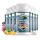 GreeNatr 7 in 1 Immuun Support Supplement met vitamine C, vitamine D3, zink 50mg, quercetine, Echinacea Purpurea, Sambucus Vlierbessen en gember voor volledige immuniteit - 60 capsules (12 flessen)