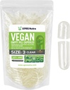 XPRS Nutra Size 3 Empty Capsules - 1000 Count Clear Empty Vegan Capsules - Vegetarian Pills - DIY Vegetable Capsule Filling - Veggie Pill Caps