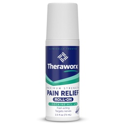 Theraworx Maximale sterkte pijnverlichting Roll-On met Lidocaine, Fast-Active - 2.5 Oz - 1 Tellen