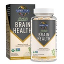 Garden of Life Brain Health Supplement met biologische Leeuwen Mane & Turmeric, Non-GMO, Glutenvrije, muntsmaak - voor geheugen, focus & gezonde hersenfunctie