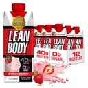 Labrada Lean Body Ready-to-Drink Aardbei Proteïne Shake, 40g Proteïne, Wei Blend, 0 Suiker, Glutenvrij, 22 Vitaminen en Mineralen, 17 Ounce (Recyclebare Karton & Lid - Verpakking van 12) LABRADA