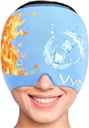 Migraine Relief Cap Miracle Headache Relief Cap360 Hot & Cool Headache Cap Soothing Odorless Gel Ice Head Wrap Upgraded Migraine Cap for Tension, Stress, and Sinus (Blue)