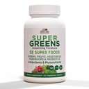 LAND LANDBOUW Super Greens Vegicaps, 32 Super Foods, Whole Food Supplement, Greens, Fruit, Groenten, Paddestoelen & Probiotica, Rijk aan antioxidanten & Phytonutriënten, 60 Tellen, 30 Serven