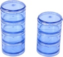 SUPVOX 1 Set Cilinder Stapelbare pil Box ronde wekelijkse pil container behuizing Dispenser voor en Medicatie (blauw)