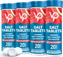 Venture Pal Chewable Electrolyte Tablets, 80 Count Fast-Dissolve Sugar-Free Stick Salt Tablets - Variety Pack for Rapid Hydration, Outdoor Running, Hiking, Sports | Keto & Vegan Friendly | 4 Pack