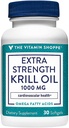 De Vitamin Shoppe Extra Strength Krill Oil - MSC Certified Sustainable - 1.000 MG (30 Softgels)