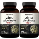 2 Pack Maximum Strength Zinc 100mg, Zinc Picolinate Supplement, 480 Capsules, Zinc Vitamin and Immune Vitamins for Enzyme Function and Immune Support, Non-GMO and Made in USA