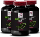 Anti grijs haar Capsule - Anti grijs haar complex - Jeugdig haar, grijze reductie, haar Toon Verbeteraar, Kleur verfrissend, Anti grijs haar vitamines, natuurlijke haarkleur, haar transformatie 3Bot 180Caps