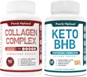 Puur Optimale Premium Keto Diet Pillen Gebruik vet voor energie met Ketosis + Premium Multi Collagen Peptides Capsules (Typen I, II, III, V, X)