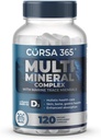 Multiminerale Supplement Magnesium Complex met sporenmineralen voor Immune Ondersteuning - Kalium Magnesium Supplement Calcium Vitamine D Zink Cooper Boron Supplement voor Heren Vrouwen - 120 Capsules