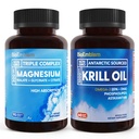 BioEmblem Triple Magnesium Complex en Antarctische Krill Olie, Ondersteunt Slaap en Hersen Gezondheid, Hart en Gezamenlijke Gezondheid, Bevordert Cardiovasculaire Gezondheid, en Ondersteunt Ontspanning