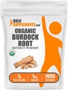 BulkSupplements.com Biologische Burdock Root Extract Poeder - Burdock Root Powder, kruidensupplement - Vegan & Glutenvrij, 1g per portie, 1kg (2,2 lbs) (verpakking van 1)