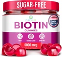 (Bulk - 120ct) Haargroei Optimizer - Vegan Biotin Gummies - Tasty Biotin Supplement voor vrouwen en mannen dikker haar - Nagelgroei en versterking voor Brittle Breaking Nails & Skin Health, Glutenvrije