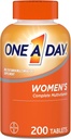 One A Day Vrouwen Multivitamine, Supplement met Vitamine A, C, D, E en Zink voor Immune Health Support, B12, Biotin, Calcium & More, Tablet 200 telling