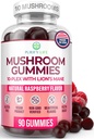 's Werelds eerste paddo Complex Gummies - 10x Paddestoel Supplement w Lions Mane (90 Kauwen 2500mg/serving) Nootropic Brain Supplement, Immune Support & Stress Relief - Vervang pillen & Capsules, 7-Keto