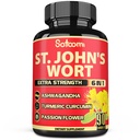 Satoomi St. John's Wort Capsules Extract Supplement - 6 Kruiden Equivalent 5050 mg - Emotionele Balance, Joyful Mood & Mood Support - 1 Pack 90 Veggie Caps 3-Month Supply