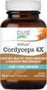 PURE ESSENCE LABS MyPure Cordyceps 4X Paddenstoelen - Geconcentreerde Cordyceps Mushroom Powder Supplementen voor het immuunsysteem, Stress Response, Fysische en Geestelijke Prestaties - 1 Maand Levering
