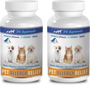 Dog Immune System Supplements - PET Allergy Relief - for Dogs and Cats - Advanced Formula - Burdock Root for Dogs - 2 Bottle (150 Chews)