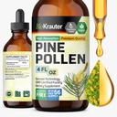 BIO Krauter Pine Pollen Tinctuur - Pine Pollen Powder Liquid Extract for Immune Support - Alcohol & Sugar Free Natural Herbal Supplement - 4 Fl.Oz.