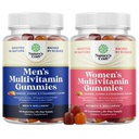 Bundel van dagelijkse mannen Multivitaminen Gummies met zink en biotine voor energie en immuniteit en dagelijkse multivitamine voor vrouwen Gummies - Gummy Vitaminen voor gezondheid en welzijn - Non-GMO Glutenvrij & Halal