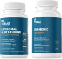 Dr. Tobias Turmeric Curcumin and Liposomal Glutathione - Supports Joint Health, Immune Function, and Skin Vitality - Vegan, Non-GMO