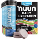 Nuun Energy Electrolyte Tablets met Ginseng, Cafeïne uit Green Tea Extract, Vitamine B12, B6, B5, Magnesium & 4 Andere Elektrolyten, Glutenvrij & Veganistisch, Gemengde Smaken, 4 Pack (40 Servings Totaal)