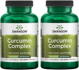 Swanson Curcumin Complex - Herbal Supplement ondersteuning Joint Health, Mobility & Physical Function - gestandaardiseerd met BioPerine voor maximale absorptie - (120 Veggie Capsules) (2 Pack)