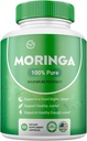 Moringa Powder Capsules Pure Nutriënt-Rich Moringa Powder ondersteunt Energie Huid Gezondheid Gut Health Essentiële vitamines Aminozuren(Pack of 1)