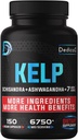 Sea Kelp Supplement 6750mg Equivalent - 5 Months 10 Herbal Complex Combined Schisandra, Ashwagandha, Turmeric, Ginseng, Rhodiola & more - Support Body, Skin, Heart & Immune System - 150 Counts