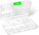 Pillen Organisator, Portable Pill Case, 9 compartimenten Vocht-Proof Travel Pill Case voor Vitaminen, Geneeskunde, Visolie, Supplementen, Pill Dispenser (White)